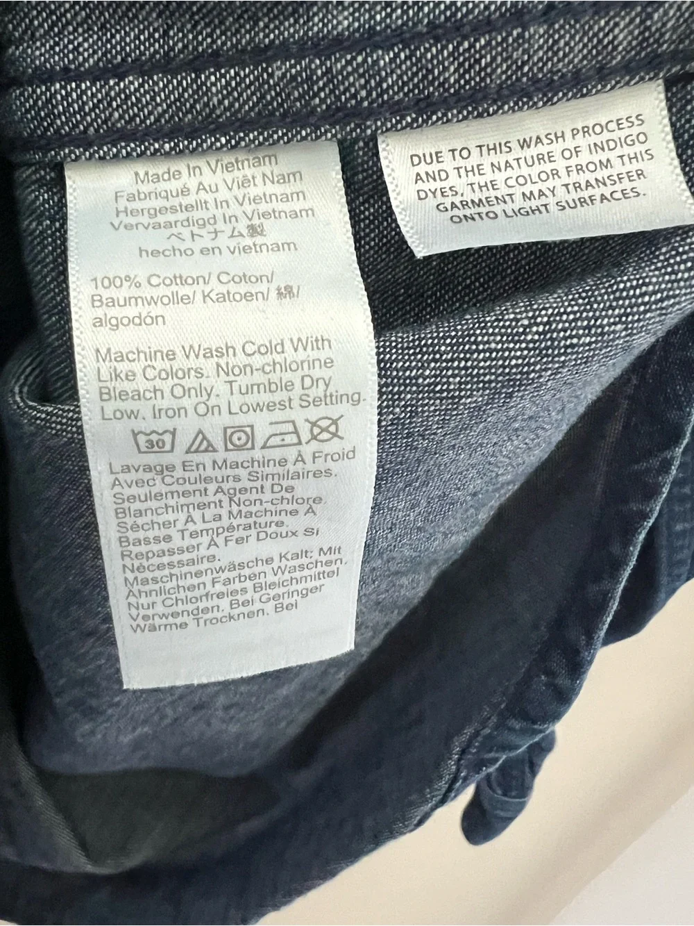 Madewell Tie-Neck Chambray Denim Button-Down Shirt Blouse Medium Blue Stretch - Picture 8 of 14